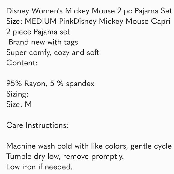NWT Disney 2 pc Mickey Mouse Capri pajamas PJs womens stretchy comfy - Picture 5 of 5